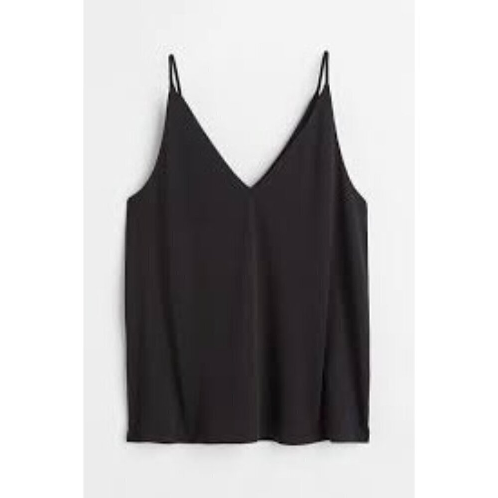 H&M Black Sleeveless V-Neck Camisole Top XS
